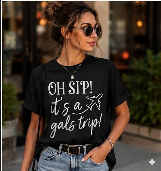 Oh Sip! It's a Gals Trip Vacation T-Shirt